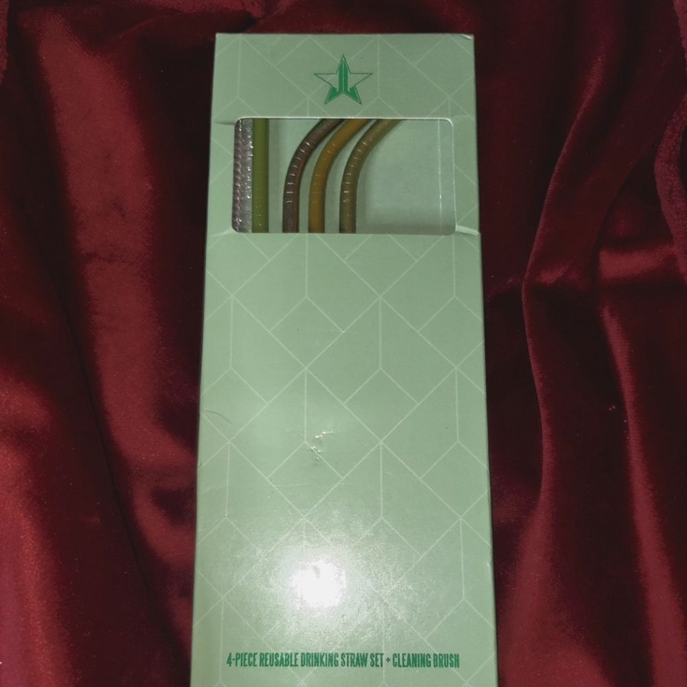 Jeffree star metal straw set and spoolie cleaner